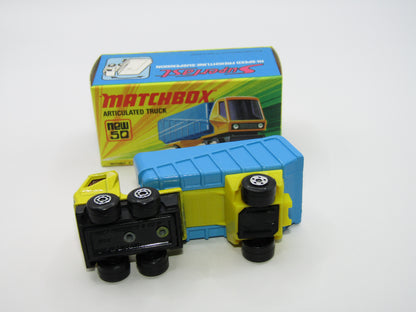 Matchbox Superfast 50B Articulated Truck LEMON Yellow PURPLE Windows