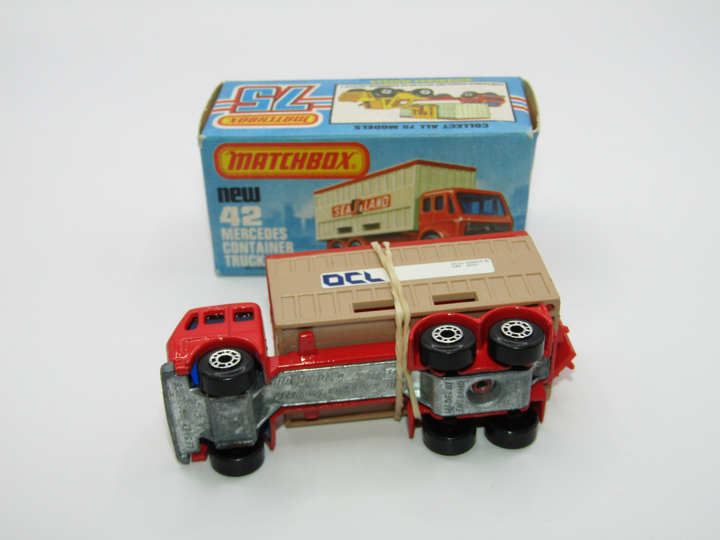 Matchbox Superfast No 42C Mercedes Container Truck TAN OCL