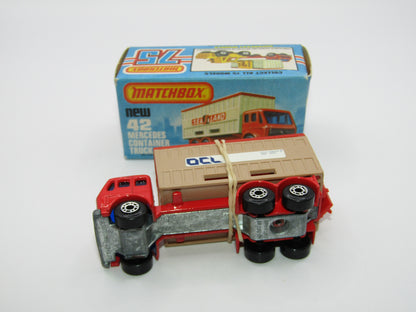 Matchbox Superfast No 42C Mercedes Container Truck TAN OCL