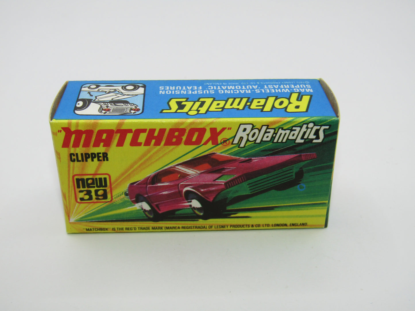 Matchbox Superfast 39A Clipper Magenta Purple Metallic BLUE GREEN Base