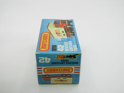 Matchbox Superfast No 42C Mercedes Container Truck TAN OCL