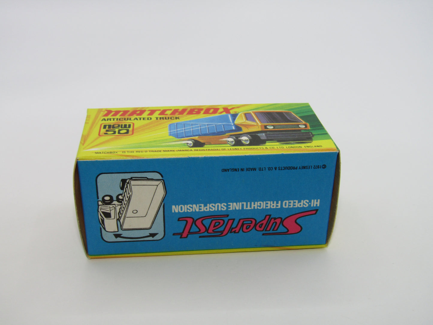 Matchbox Superfast 50B Articulated Truck LEMON Yellow PURPLE Windows