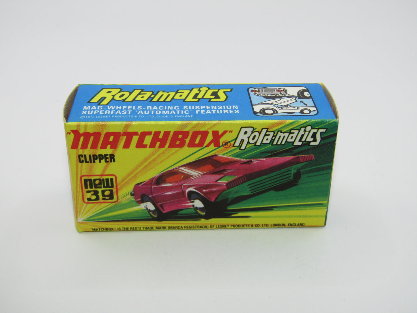 Matchbox Superfast 39A Clipper Magenta Purple Metallic BLUE GREEN Base