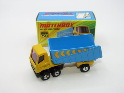 Matchbox Superfast 50B Articulated Truck Light Yellow CHEVRON Labels