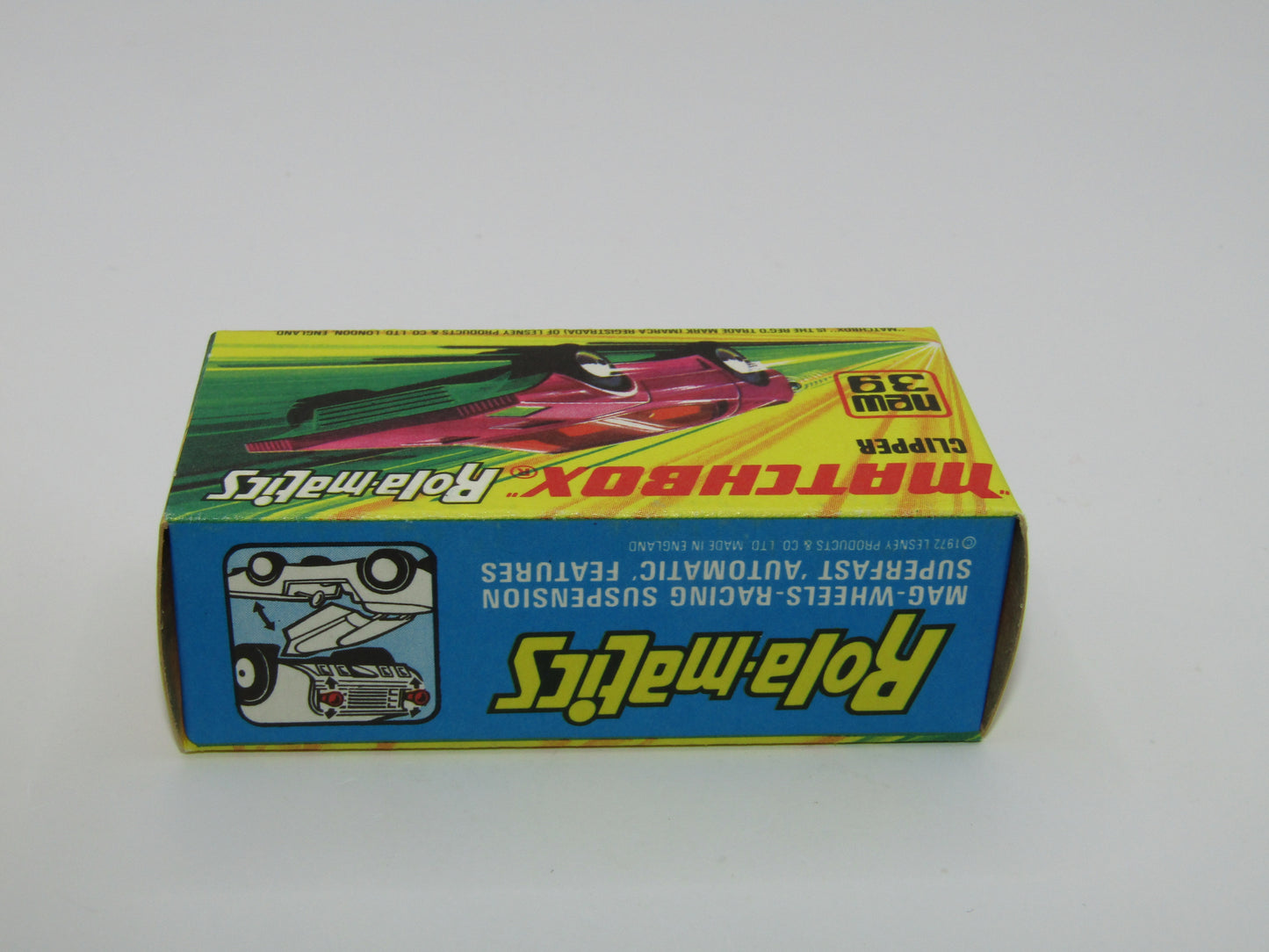 Matchbox Superfast 39A Clipper Magenta Purple Metallic BLUE GREEN Base