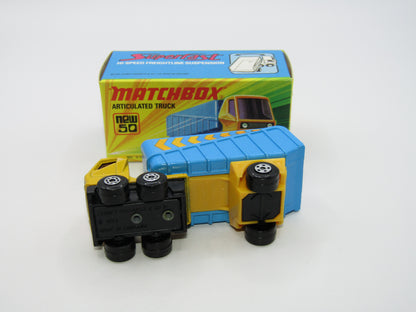 Matchbox Superfast 50B Articulated Truck Light Yellow CHEVRON Labels