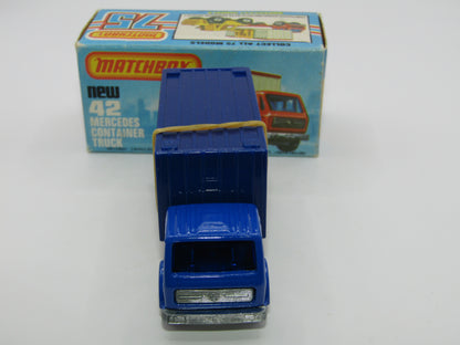 Matchbox Superfast No 42C Mercedes Truck Blue Karstadt on LEFT