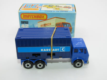 Matchbox Superfast No 42C Mercedes Truck Blue Karstadt on LEFT