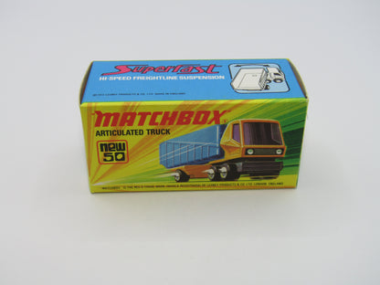 Matchbox Superfast 50B Articulated Truck Light Yellow CHEVRON Labels