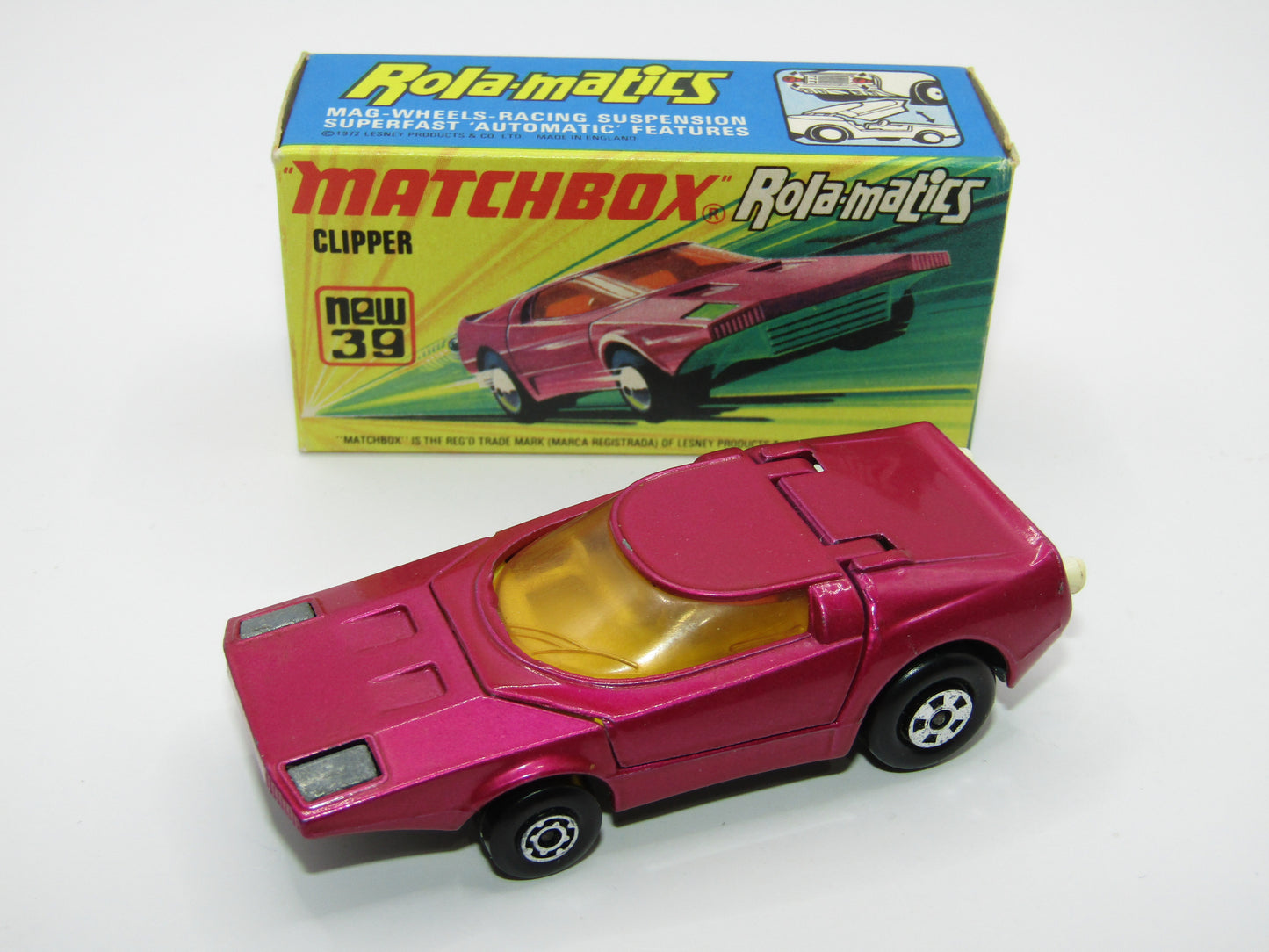 Matchbox Superfast 39A Clipper Purple UNPAINTED Base WHITE Exhausts