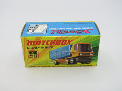 Matchbox Superfast 50B Articulated Truck Light Yellow CHEVRON Labels