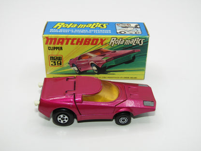 Matchbox Superfast 39A Clipper Purple UNPAINTED Base WHITE Exhausts