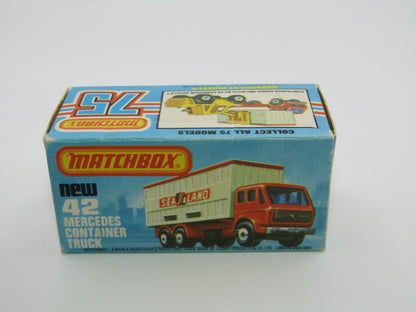 Matchbox Superfast No 42C Mercedes Truck Blue Karstadt on LEFT