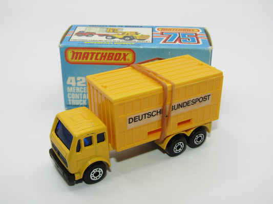 Matchbox Superfast no 42C Mercedes Truck YELLOW Deutsche Bundespost