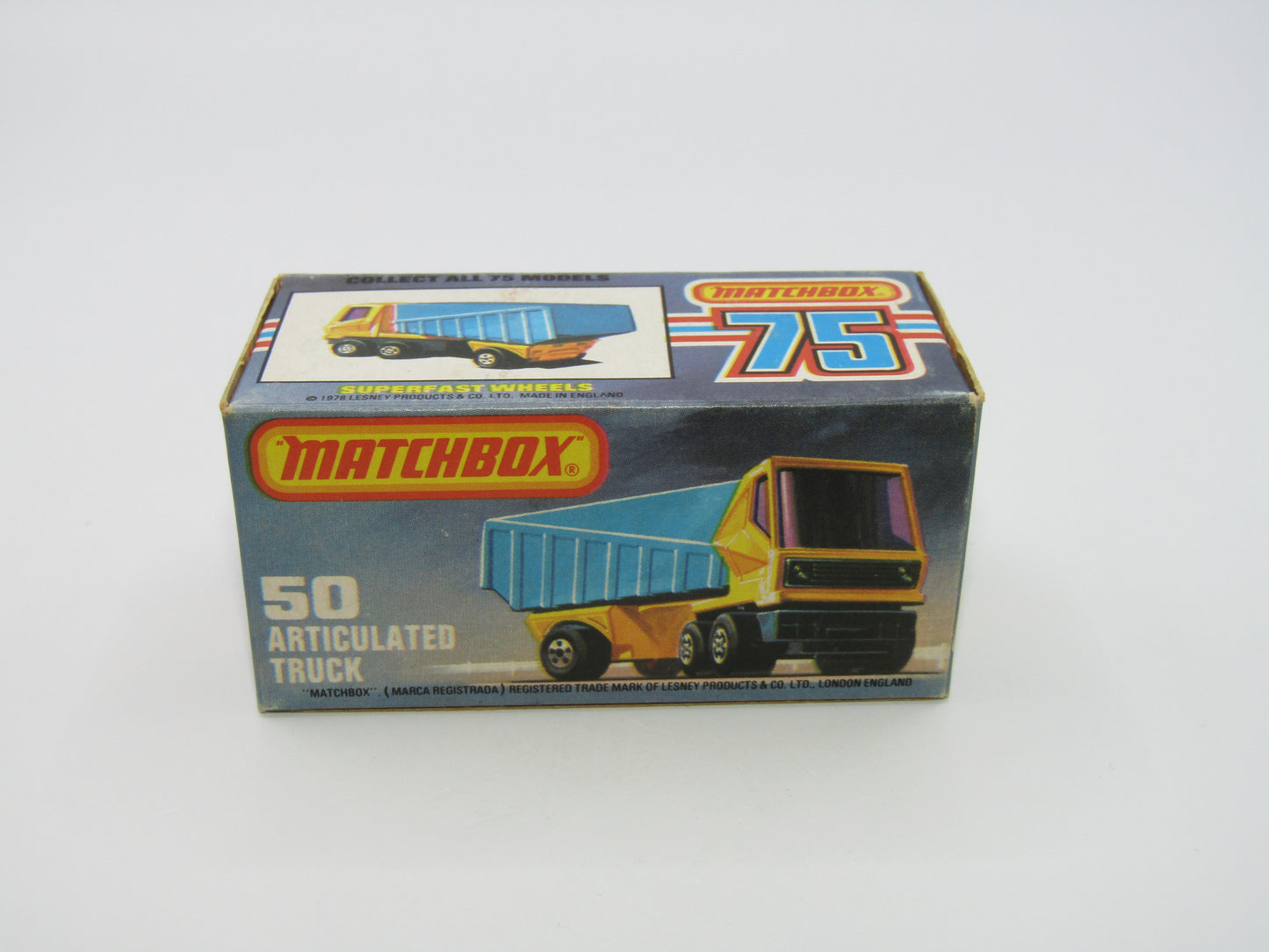 Matchbox Superfast 50B Articulated Truck Dark Yellow Purple Windows