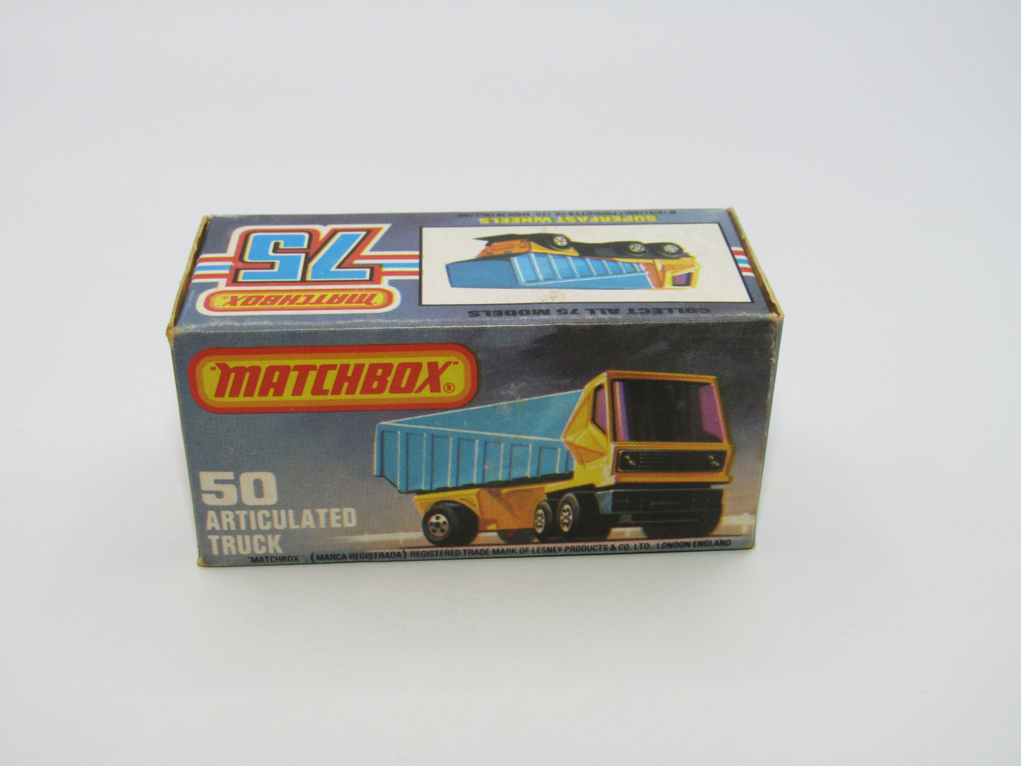 Matchbox Superfast 50B Articulated Truck Dark Yellow Purple Windows