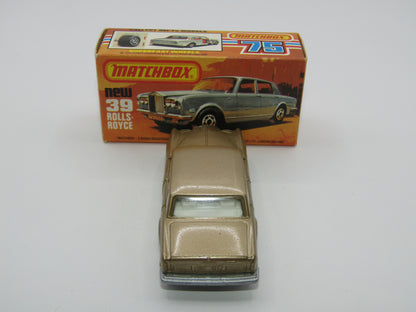 Matchbox Superfast 39B Rolls Royce Silver Shadow Gold SILVER PAINTED Base