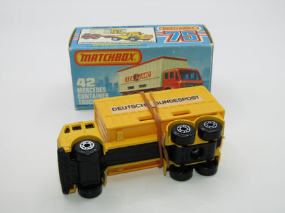 Matchbox Superfast no 42C Mercedes Truck YELLOW Deutsche Bundespost