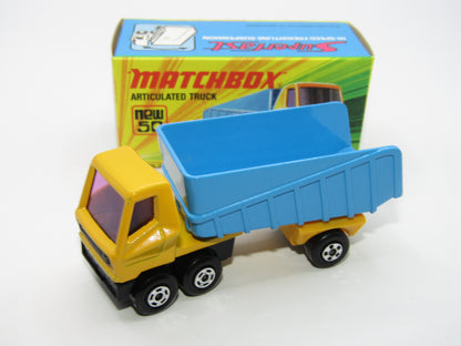 Matchbox Superfast 50B Articulated Truck Light Yellow 5 SPOKE WHEELS