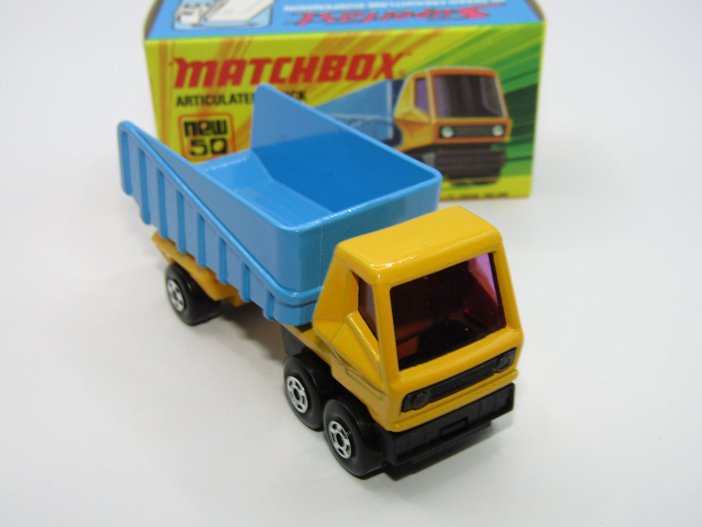 Matchbox Superfast 50B Articulated Truck Light Yellow 5 SPOKE WHEELS