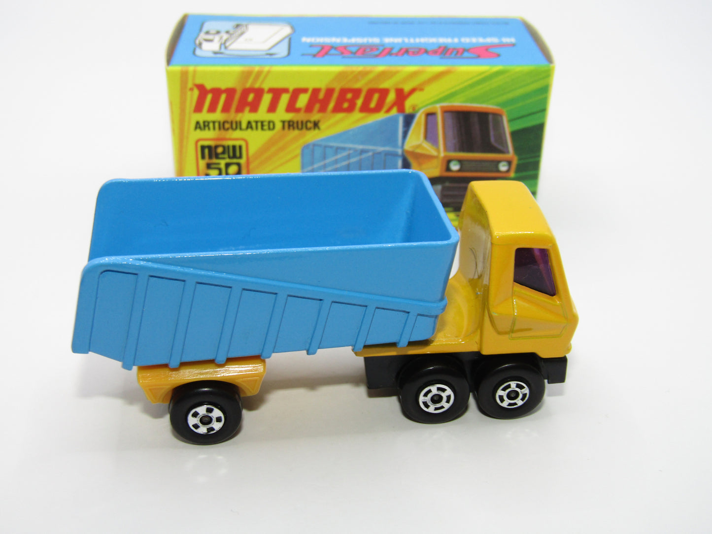 Matchbox Superfast 50B Articulated Truck Light Yellow 5 SPOKE WHEELS
