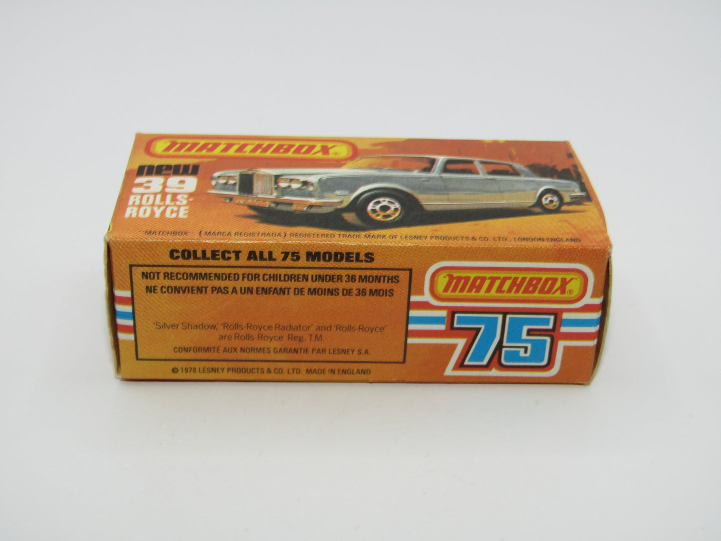 Matchbox Superfast 39B Rolls Royce Silver Shadow Gold SILVER PAINTED Base