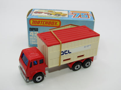 Matchbox Superfast no 42C Mercedes Container Truck Beige OCL Labels