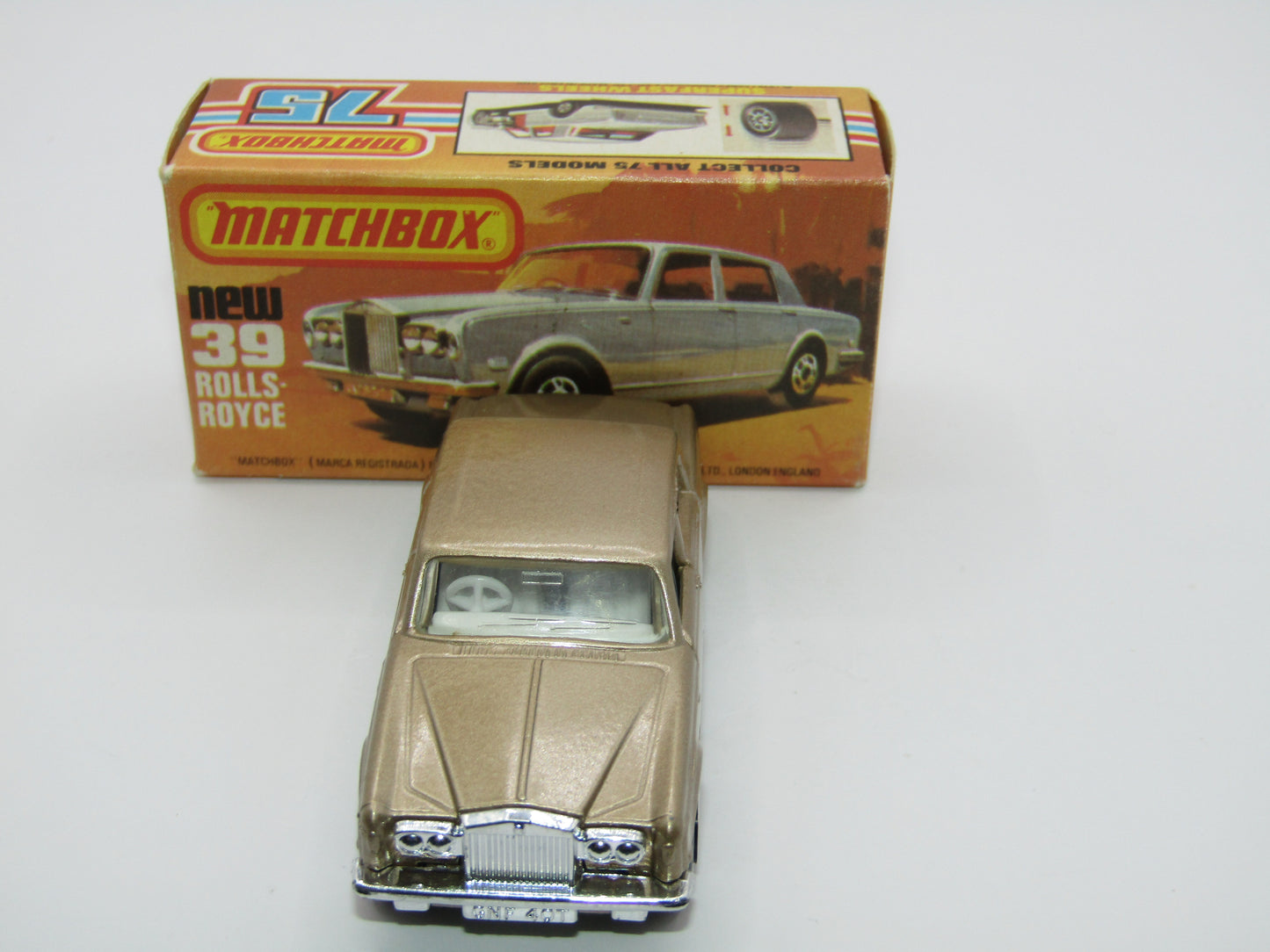 Matchbox Superfast 39B Rolls Royce Silver Shadow Gold 5 ARCH WHEELS