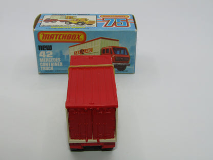 Matchbox Superfast no 42C Mercedes Container Truck Beige OCL Labels