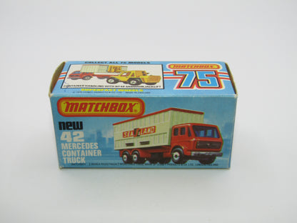 Matchbox Superfast no 42C Mercedes Container Truck Beige OCL Labels