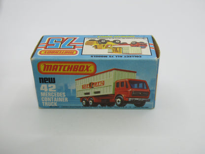 Matchbox Superfast no 42C Mercedes Container Truck Beige OCL Labels