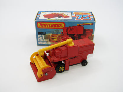 Matchbox Superfast 51C Combine Harvester HOLLOW Base 4 Spoke Yellow Hubs