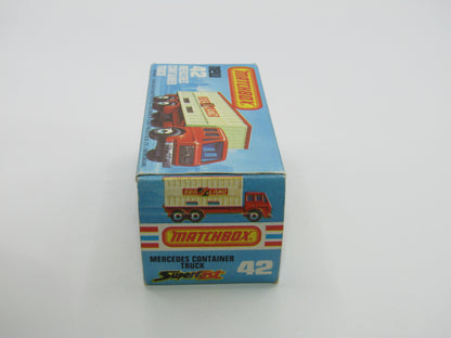 Matchbox Superfast no 42C Mercedes Container Truck Beige OCL Labels