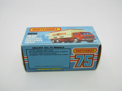 Matchbox Superfast no 42C Mercedes Container Truck Beige OCL Labels