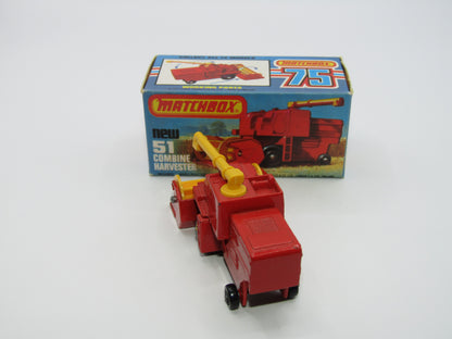 Matchbox Superfast 51C Combine Harvester HOLLOW Base 4 Spoke Yellow Hubs