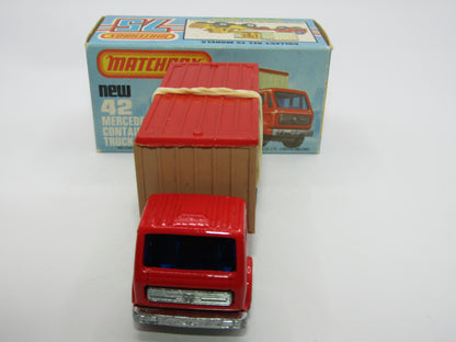 Matchbox Superfast no 42C Mercedes Container Truck TAN Sealand Labels