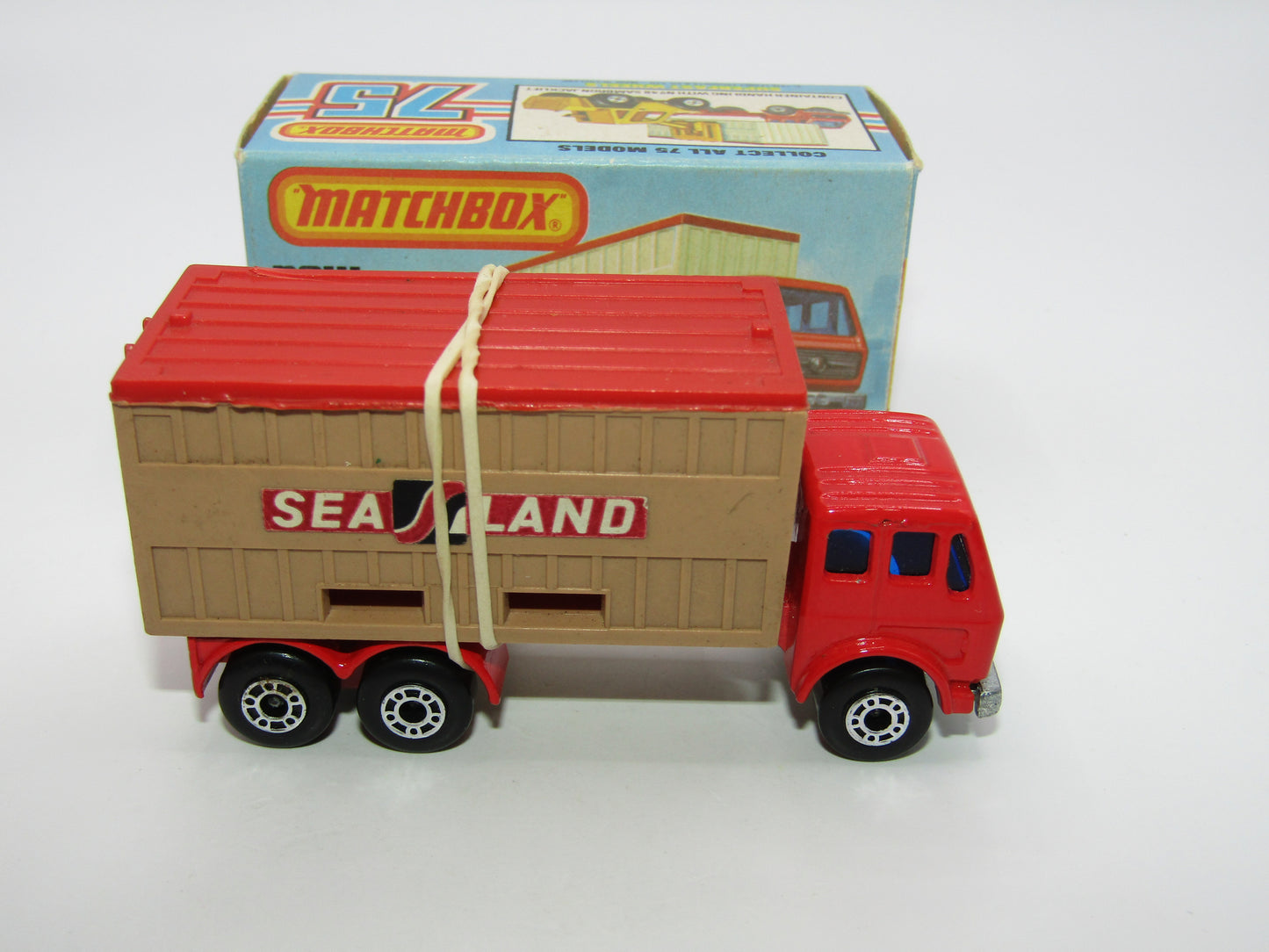 Matchbox Superfast no 42C Mercedes Container Truck TAN Sealand Labels
