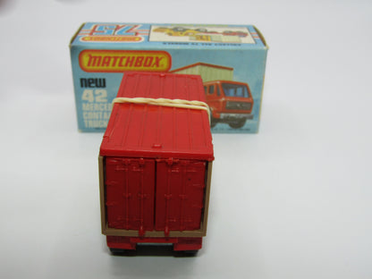 Matchbox Superfast no 42C Mercedes Container Truck TAN Sealand Labels