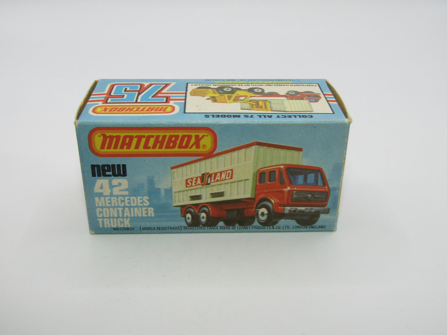 Matchbox Superfast no 42C Mercedes Container Truck TAN Sealand Labels