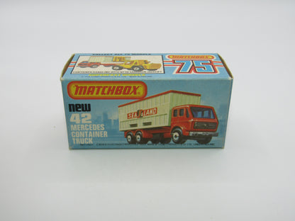 Matchbox Superfast no 42C Mercedes Container Truck TAN Sealand Labels