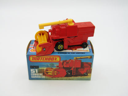 Matchbox Superfast 51C Combine Harvester 4 Spoke Yellow Hubs