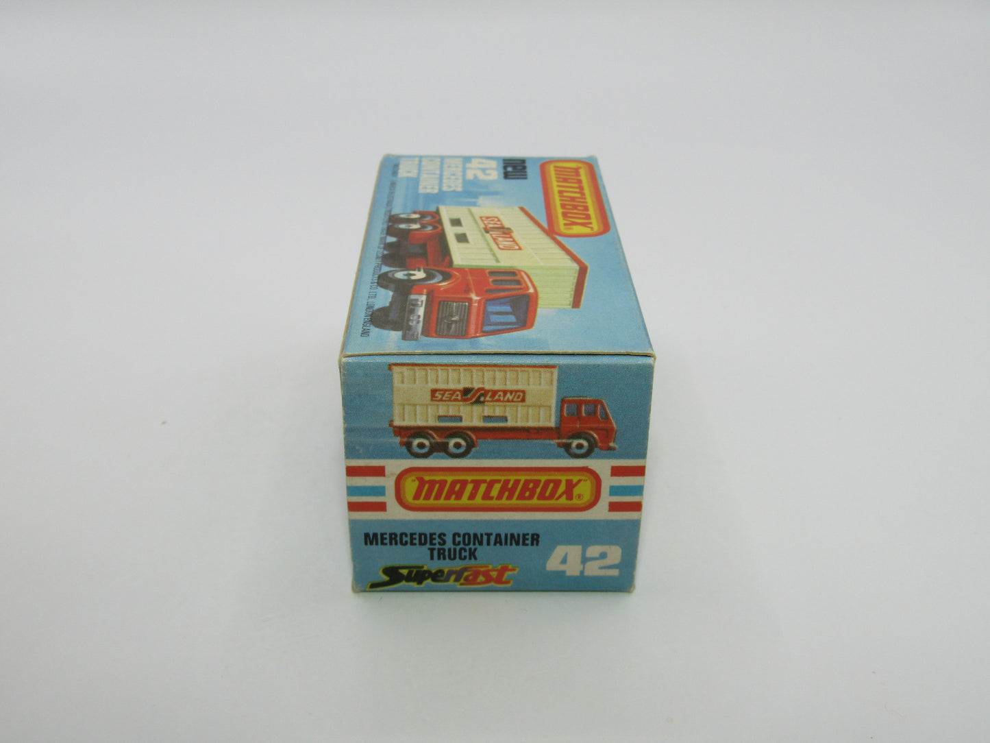 Matchbox Superfast no 42C Mercedes Container Truck TAN Sealand Labels