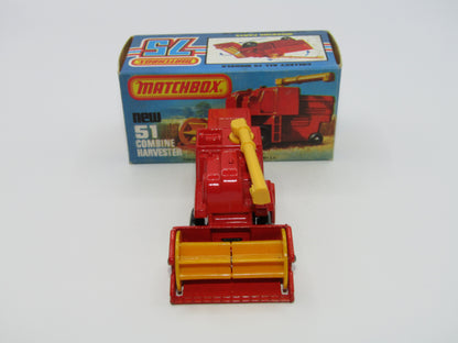Matchbox Superfast 51C Combine Harvester 4 Spoke Yellow Hubs