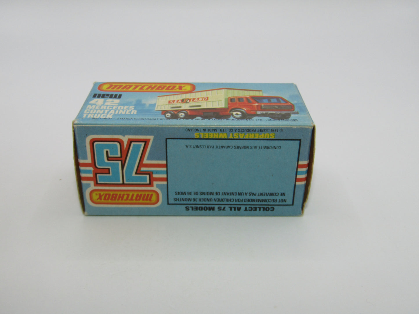 Matchbox Superfast no 42C Mercedes Container Truck TAN Sealand Labels