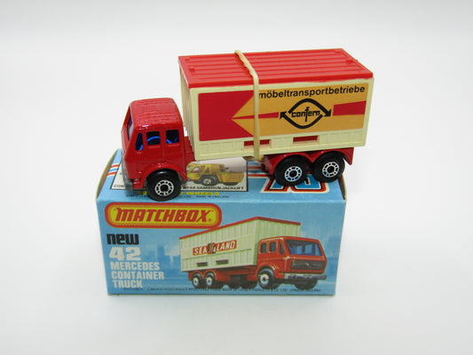 Matchbox Superfast No 42C Mercedes Container Truck Confern German Issue