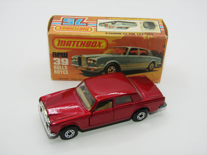Matchbox Superfast 39B Rolls Royce Silver Shadow Red TAN Interior