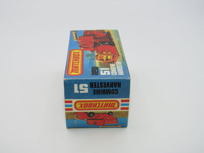 Matchbox Superfast 51C Combine Harvester 4 Spoke Yellow Hubs