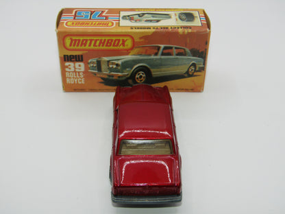 Matchbox Superfast 39B Rolls Royce Silver Shadow Red TAN Interior