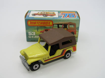 Matchbox Superfast 53C Jeep CJ-6 Yellow SILVER BASE