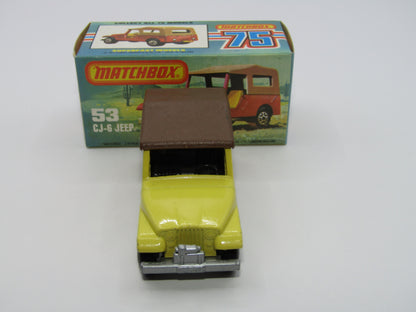 Matchbox Superfast 53C Jeep CJ-6 Yellow SILVER BASE